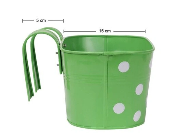 COPPER AART DOTTED Multicolor Rectangle Hanging Metal Pot Holders Doubble Hooks Set of 5 - Free Size, Multicolor, Metal, Dotted, Set of 5, Rectanglar